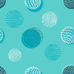 Hand drawn stylish modern mint color seamless abstract pattern, scandinavian design style. Vector illustration