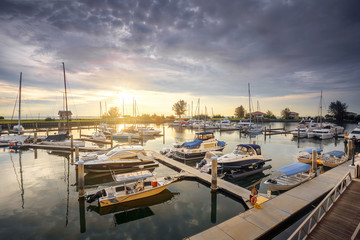 Sunset at the Port Dickson harbour