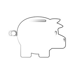 piggy bank icon image vector illustration design  black line