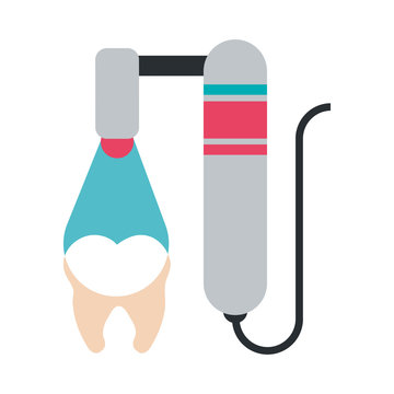 uv light on molar dentistry icon image vector illustration design 