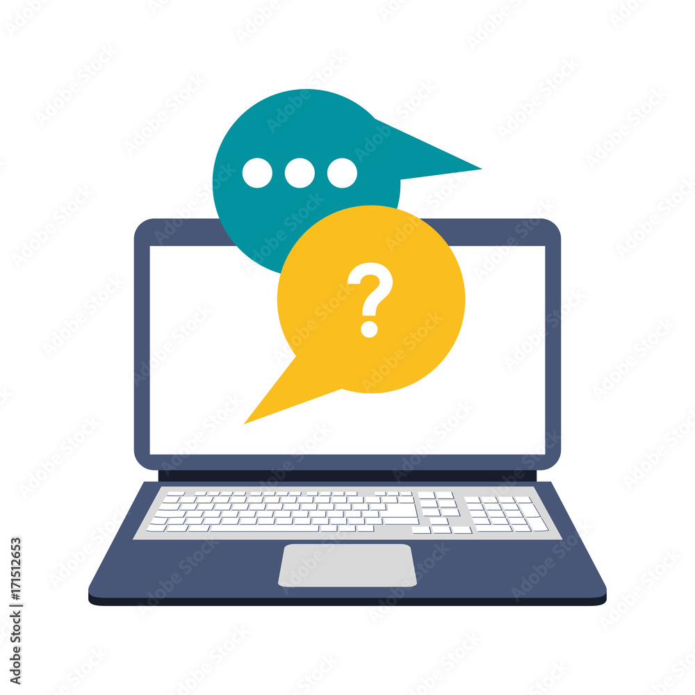 Poster computer instant message conversation icon image vector illustration design