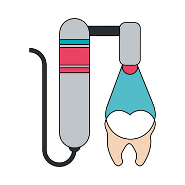 uv light on molar dentistry icon image vector illustration design 