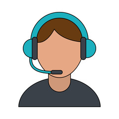 male operator avatar customer service call center related icon image vector illustration design 
