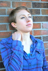 Female beauty fashion model expressions outdoors.