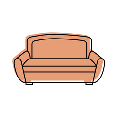 sofa furniture home decor comfort element vector illustration