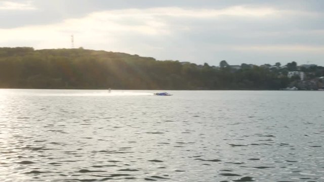 Speed Boat on lake