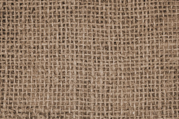 Sack cloth textured background, detail close up