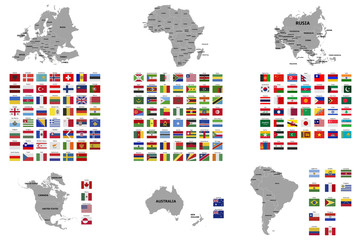 Obraz premium continents and flags