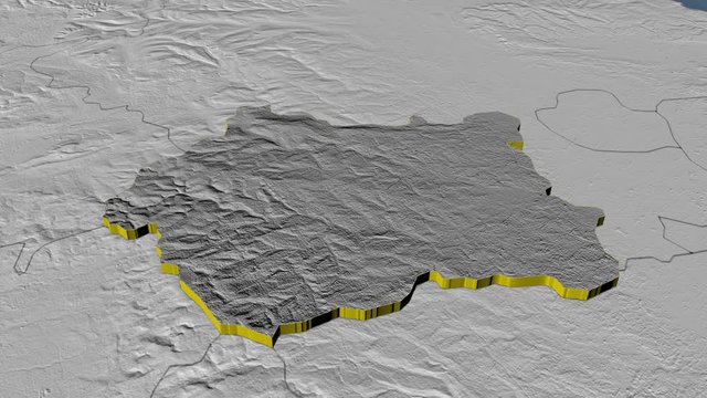 West Yorkshire - United Kingdom England, region extruded. Bumps