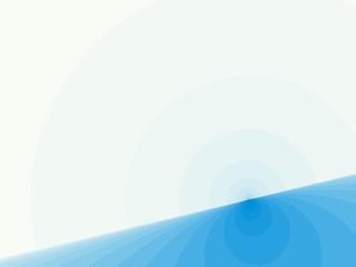 Light blue modern abstract fractal art. Simple background illustration with a tilted horizon line and half circles resembling broadcasting or radio waves. Professional business style template.