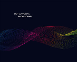 Fototapeta premium Elegant abstract vector spectrum rainbow gradient wave dot line futuristic style background