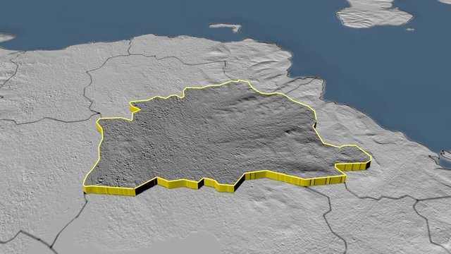 Ballymena - United Kingdom Northern Ireland, region extruded. Bumps