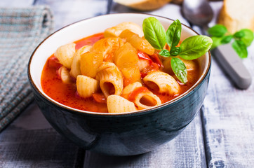 Tomato soup with pasta