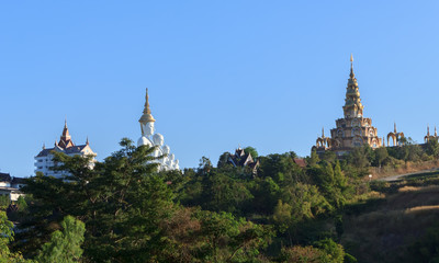 Phasornkaew temple of Thailand in the morning.