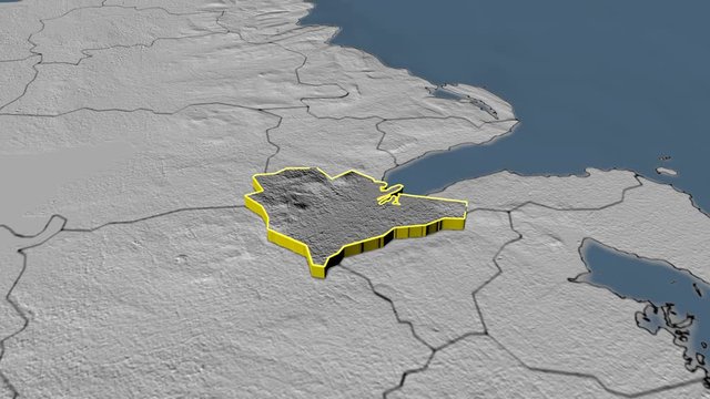 Belfast - United Kingdom Northern Ireland, region extruded. Bumps