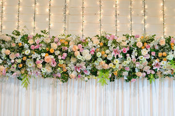 wedding flower decoration  / flower backdrop background