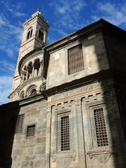 Bergamo - Old city. One of the beautiful city in Italy. Lombardia. The bell tower and the dome of the Cathedral called Santa Maria Maggiore  