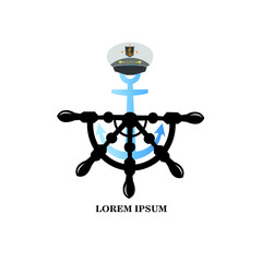 Anchor with rope. Icon isolated on white background. Sea, nautical and travel themes. Vector illustration