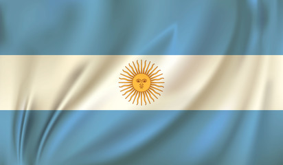 3D Waving Flag of argentina. Vector illustration