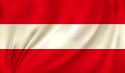 3D Waving Flag of austria. Vector illustration