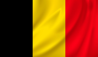 3D Waving Flag of belgium. Vector illustration