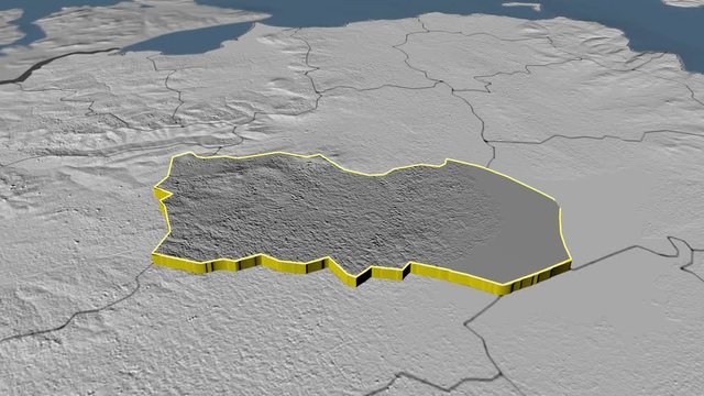 Cookstown - United Kingdom Northern Ireland, region extruded. Bumps