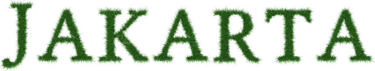 Jakarta - 3D rendering fresh Grass letters isolated on whhite background.