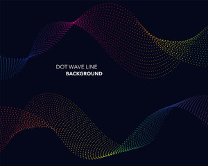 Elegant abstract vector spectrum rainbow gradient wave dot line futuristic style background