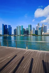 Foto op Plexiglas central business district building of Singapore city with blue sky © geargodz