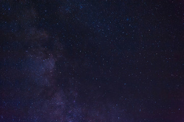 Night landscape with colorful Milky Way. Beautiful Universe. Space background.Close-up of Milky way...
