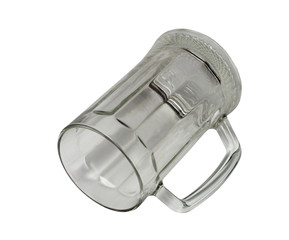 Empty beer glass isolated on white