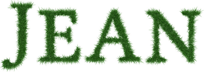 Jean - 3D rendering fresh Grass letters isolated on whhite background.