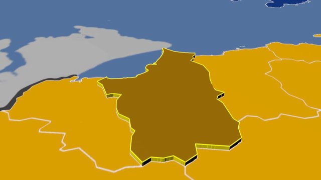 Limavady - United Kingdom Northern Ireland, region extruded. Solids