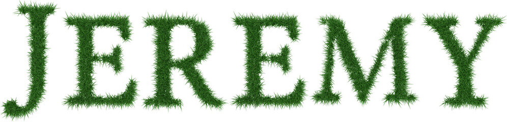 Jeremy - 3D rendering fresh Grass letters isolated on whhite background.