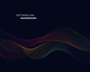 Elegant abstract vector spectrum rainbow gradient wave dot line futuristic style background