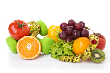 fitness equipment and healthy food