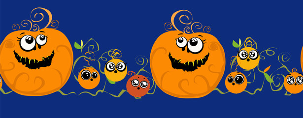 pumpkin Halloween.horizontal seamless pattern