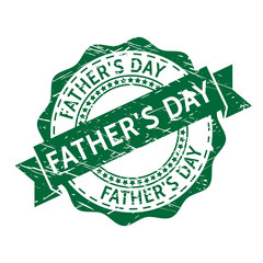 Father's day vintage turquoise seal isolated on white.