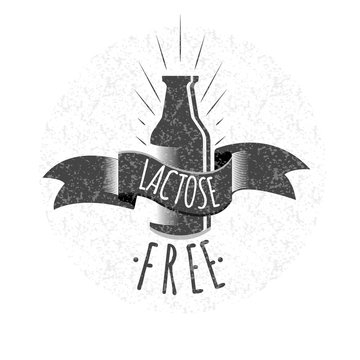 Lactose free logo or icon. Vector illustration.