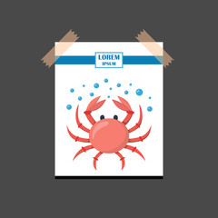 Vector cartoon crab background