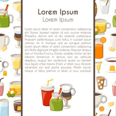 Vector cartoon non alcoholic drinks background