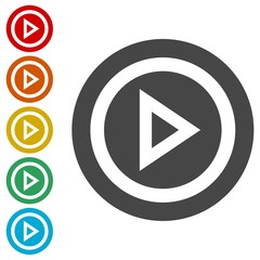 Fototapeta premium Flat design play video icons set vector illustration 