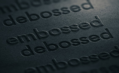 Emboss versus Deboss - obrazy, fototapety, plakaty