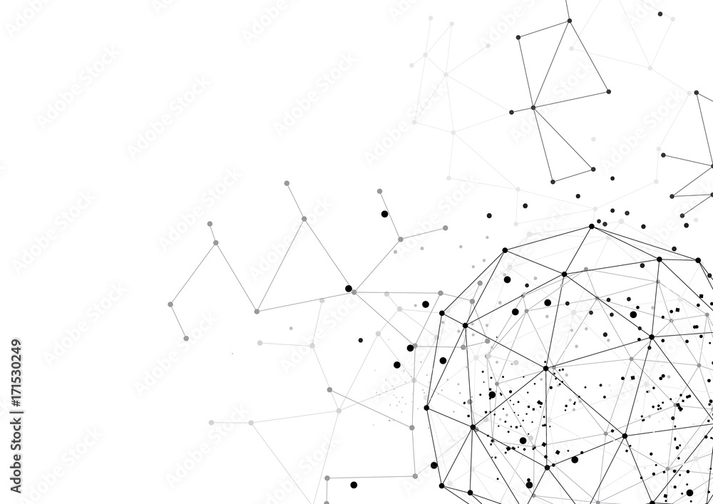 Poster vector polygon background abstract technology communication data science