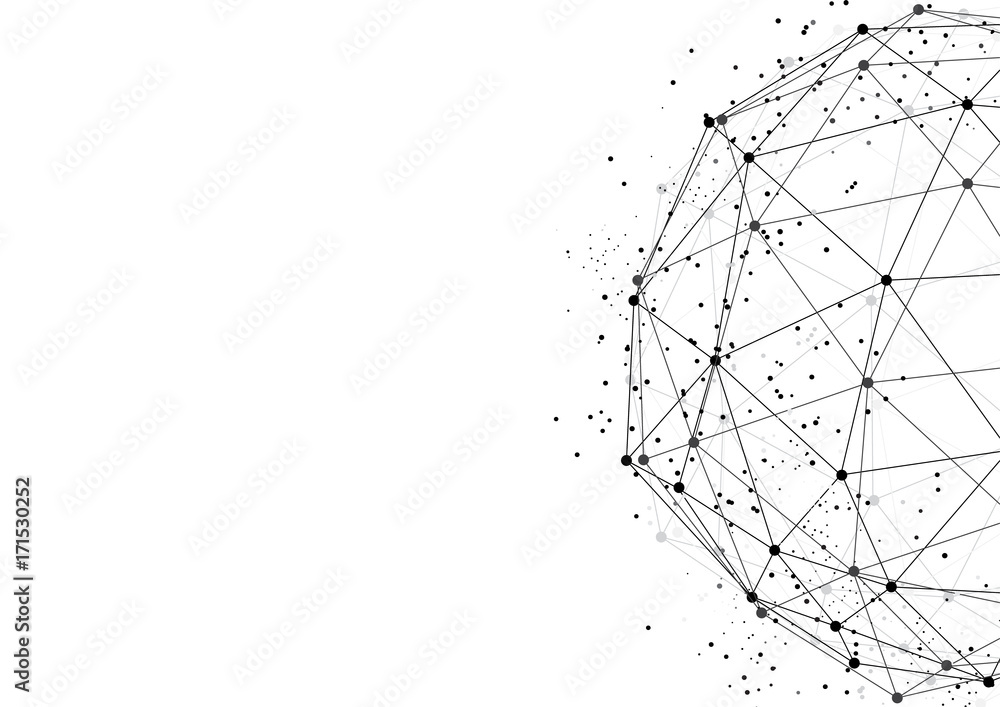Poster vector polygon background abstract technology communication data science
