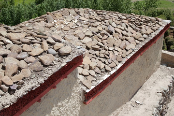 Mani stones at the Stok Palace, Ladakh, India