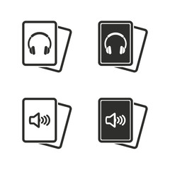 Audio book icon set.