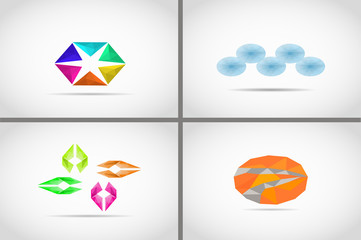 Low poly geometric logo for web design