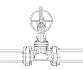 Industrial valve. Vector rendering of 3d