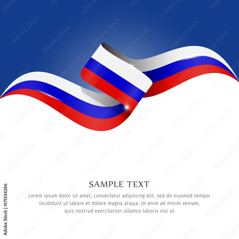 Wall mural Abstract background flag. Background flag ribbon for liberty, national event, celebration, brochure, slide show, and general election. Abstract color background Russia flag ribbon vector.